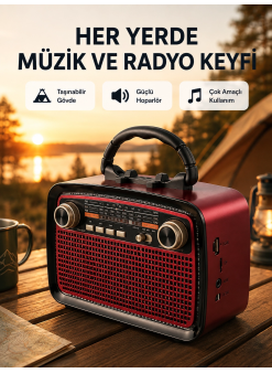 Kablosuz Bluetooth Hoparlör – Yüksek Ses Kalitesi, Uzun Pil Ömrü, Fm Ve Am Radyo Fonksiyonu