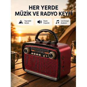 Kablosuz Bluetooth Hoparlör – Yüksek Ses Kalitesi, Uzun Pil Ömrü, Fm Ve Am Radyo Fonksiyonu