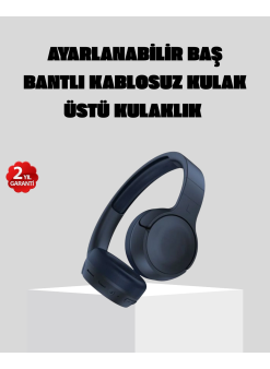 Kablosuz Bluetooth Kulaklık 5.0 18 Saat Kullanım Dinamik Sürücü Siyah