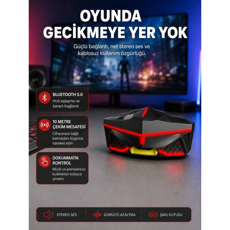 Kablosuz Bluetooth Kulaklık 5.0 Dokunmatik Kontrol Gürültü Engelleme Kablosuz Bluetooth Kulaklık 5.0 Dokunmatik Kontrol Gürültü Engelleme