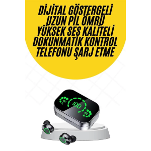 Kablosuz Bluetooth Kulaklık Çift Telefon Destekli Powerbankli Dijital Göstergeli