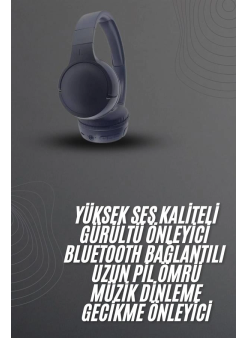 Kablosuz Bluetooth Kulaklık Kulak Üstü Ayarlanabilir Uzun Ömürlü