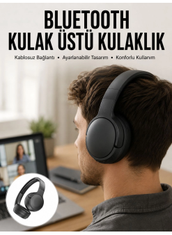 Kablosuz Bluetooth Kulaklık Kulak Üstü Ayarlanabilir Uzun Ömürlü Yeni Nesil