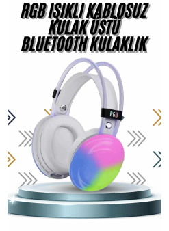 Kablosuz Bluetooth Kulaklık Rgb Işıklı Kulak Üstü 5.3 Bluetooth Bağlantılı