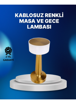 Kablosuz Dokunmatik Masa Lambası – Şık Modern Metal Gövde, Usb Şarjlı