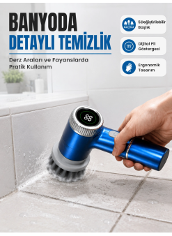 Kablosuz Elektrikli Döner Temizlik Fırçası İle Zorlu Kirleri Kolayca Temizleyin