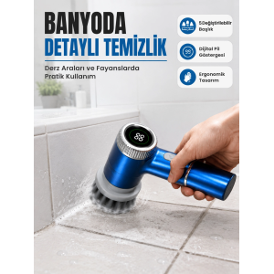 Kablosuz Elektrikli Döner Temizlik Fırçası İle Zorlu Kirleri Kolayca Temizleyin