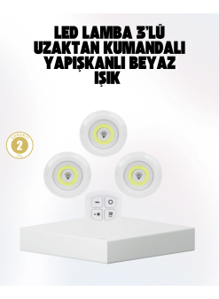 Kablosuz Gün Işığı 3’lü Led Spot Lamba Kumandalı