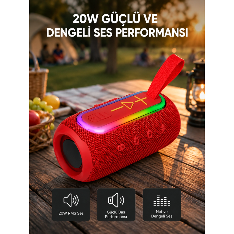 Kablosuz Hoparlör – Bluetooth 5.1, Güçlü Bas Ve 10 Metre Menzil Kablosuz Hoparlör – Bluetooth 5.1, Güçlü Bas Ve 10 Metre Menzil