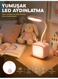Kablosuz Led Masa Ve Gece Lambası Dekoratif Şarjlı Tasarım