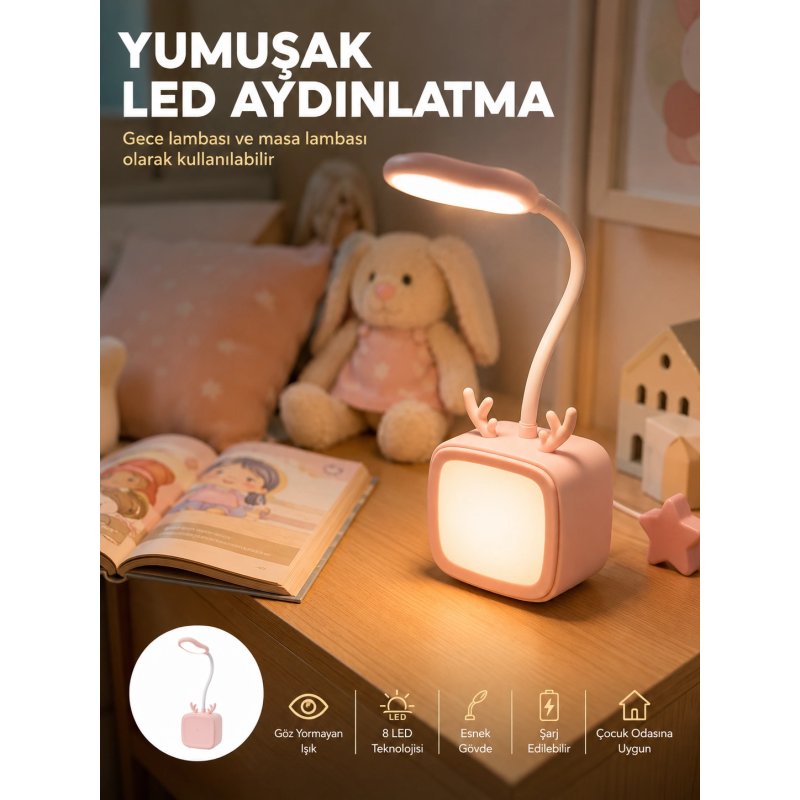 Kablosuz Led Masa Ve Gece Lambası Dekoratif Şarjlı Tasarım Kablosuz Led Masa Ve Gece Lambası Dekoratif Şarjlı Tasarım