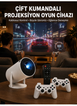 Kablosuz Mini Projeksiyon Cihazı Oyun Ve Film İçin Taşınabilir Ev Sineması Yeni Nesil