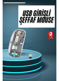Kablosuz Mouse Fare Şarjlı Bluetooth Wireless Çift Modlu Sessiz