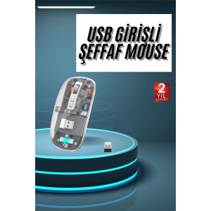 Kablosuz Mouse Fare Şarjlı Bluetooth Wireless Çift Modlu Sessiz