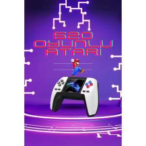 Kablosuz Oyun Konsolu Atari Game Stick Retro Konsol 520 Oyunlu