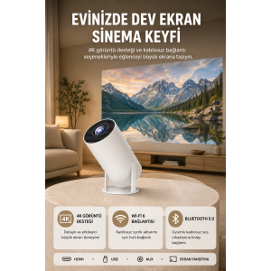 Kablosuz Projeksiyon Cihazı 4k Destekli Hdmı Usb Oyun Uyumlu