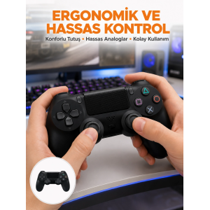 Kablosuz Ps4 Oyun Kolu – Çift Titreşimli Motor, Uzun Pil Ömrü Ve Hassas Kontrol Yeni Nesil