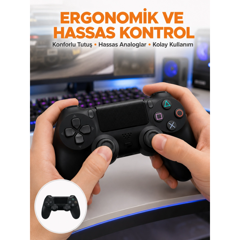 Kablosuz Ps4 Oyun Kolu – Çift Titreşimli Motor, Uzun Pil Ömrü Ve Hassas Kontrol Yeni Nesil Kablosuz Ps4 Oyun Kolu – Çift Titreşimli Motor, Uzun Pil Ömrü Ve Hassas Kontrol Yeni Nesil