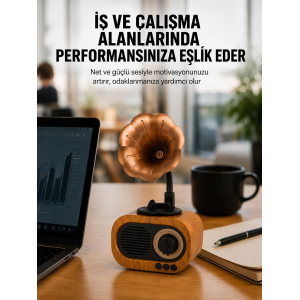 Kablosuz Retro Radyo Hoparlör 5w Güçlü Ses Usb Hafıza Kart Destekli Yeni Nesil