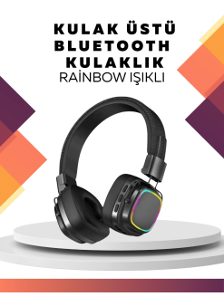Kablosuz Rgb Işıklı Katlanabilir Bluetooth Kulak Üstü Kulaklık