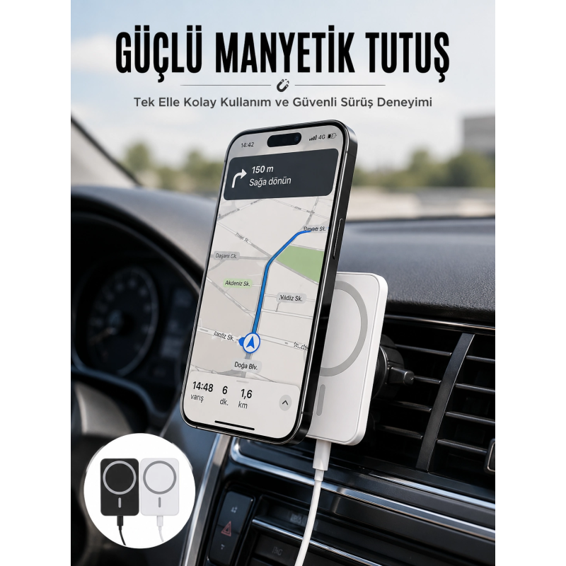 Kablosuz Şarj Aleti Magsafe Araç Içi Manyetik Şarj 15w İos Uyumlu Yeni Nesil Kablosuz Şarj Aleti Magsafe Araç Içi Manyetik Şarj 15w İos Uyumlu Yeni Nesil