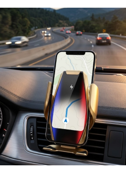 Kablosuz Şarjlı Araç Telefon Tutucu Sensörlü Otomatik Kilit 360 Derece Döner