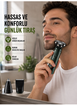 Kablosuz Şarjlı Çok Amaçlı Tıraş Makinesi