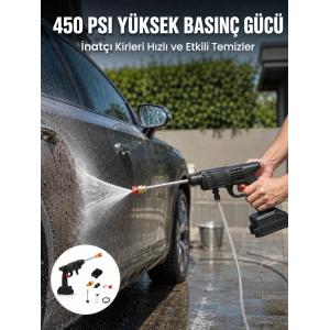 Kablosuz Taşınabilir Basınçlı Yıkama Tabancası Köpük Şişeli