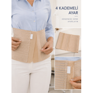 Kadın Abdominal Korse 26 Cm Karın Ve Bel Bölgesi 4 Kademeli Ayarlanabilir Korse