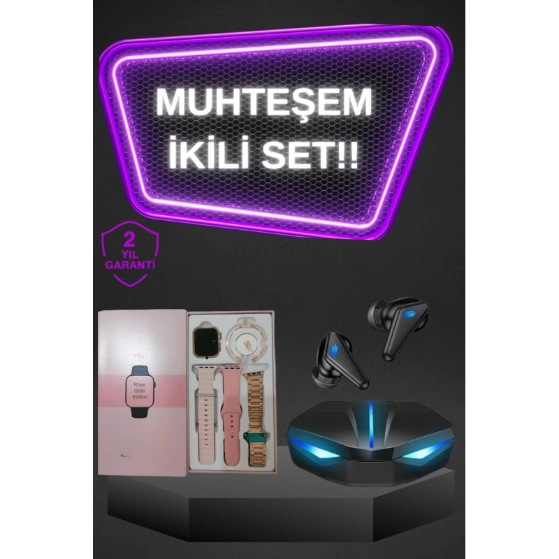 Kadınlar İçin Dokunmatik Ekran Akıllı Saat Ve Kablosuz Bluetooth Kulaklık Anc Özelliği Kadınlar İçin Dokunmatik Ekran Akıllı Saat Ve Kablosuz Bluetooth Kulaklık Anc Özelliği
