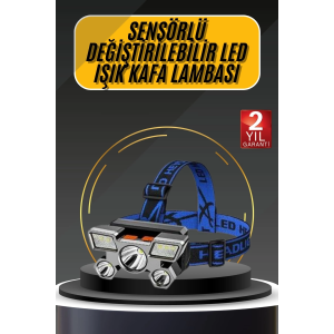 Kafa Lambası 800 Lümen 4 Mod Yüksek Işık Flaşörlü Şarjlı Led Lamba