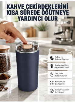 Kahve Ve Baharat Öğütücü Kolay Temizlenebilir Paslanmaz Çelik Taşınabilir