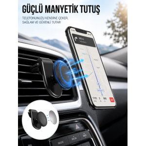 Kalorifer Izgaralı Manyetik Telefon Tutucu – Sarsıntı Geçirmez Yeni Nesil