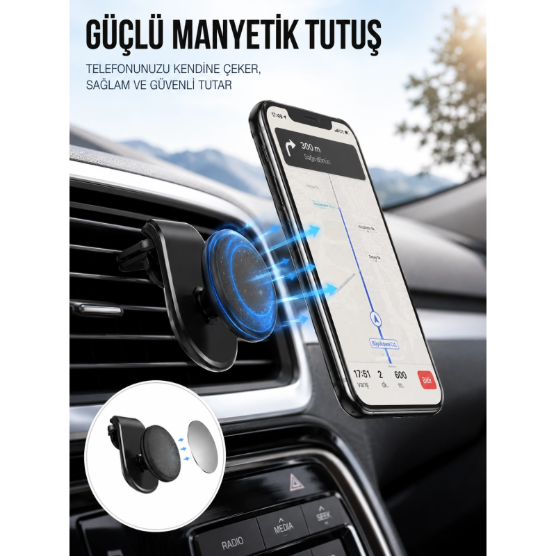 Kalorifer Izgaralı Manyetik Telefon Tutucu – Sarsıntı Geçirmez Yeni Nesil Kalorifer Izgaralı Manyetik Telefon Tutucu – Sarsıntı Geçirmez Yeni Nesil