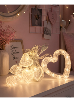 Kalp Figürlü Led Neon Dekor Işığı Romantik Ortam Aydınlatması