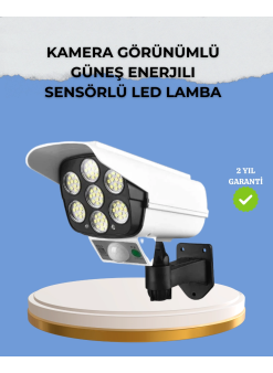 Kamera Görünümlü Solar Led Lamba Hareket Sensörlü Uzaktan Kumandalı Bahçe Duvar Aydınlatması