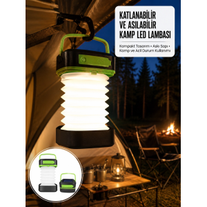 Kamp Lambası Katlanabilir Lamba Solar Şarjlı Led Lamba El Fenerli Yeni Nesil