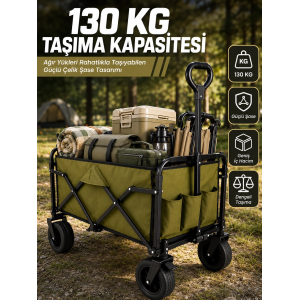 Kamp, Piknik, Plaj Ve Alışveriş İçin Çok Amaçlı Katlanabilir Wagon