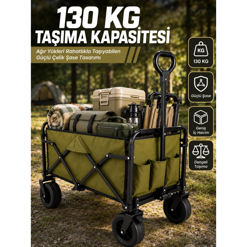 Kamp, Piknik, Plaj Ve Alışveriş İçin Çok Amaçlı Katlanabilir Wagon Kamp, Piknik, Plaj Ve Alışveriş İçin Çok Amaçlı Katlanabilir Wagon