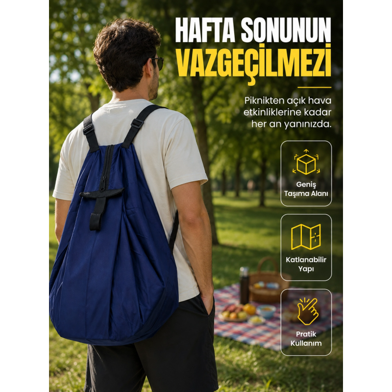 Kamp Seyahat Spor Ve Piknik İçin Geniş Hacimli Katlanabilir Omuz Çantası Kamp Seyahat Spor Ve Piknik İçin Geniş Hacimli Katlanabilir Omuz Çantası