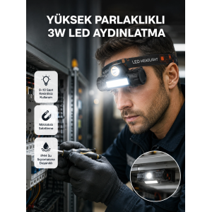 Kamp Ve Doğa İçin Şarjlı Led Baş Feneri – Mıknatıslı, Su Geçirmez