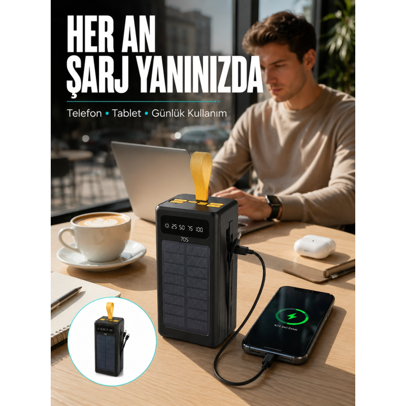 Kamp Ve Outdoor Kullanıma Uygun Güneş Panelli Powerbank Yeni Nesil Kamp Ve Outdoor Kullanıma Uygun Güneş Panelli Powerbank Yeni Nesil