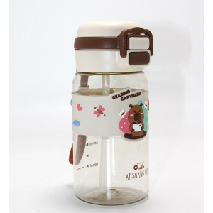 Kapibara (capybara) Desenli Silikon Kılıflı Çocuk Matarası Alk4652