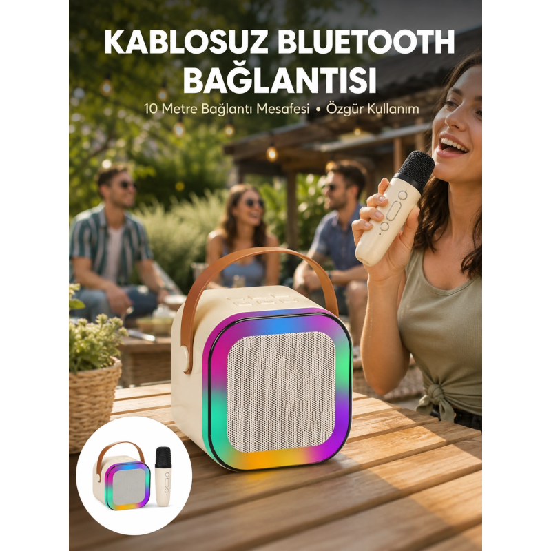 Karaoke Mikrofon Hoparlör Seti 6 Saat Kullanım Süresi Yeni Nesil Karaoke Mikrofon Hoparlör Seti 6 Saat Kullanım Süresi Yeni Nesil