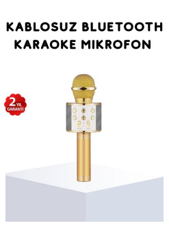 Karaoke Mikrofonu Bluetooth Usb Aux Girişli Yankı Efektli