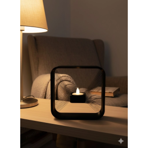 Kare Askılı Mumluk Duvara Asılan Şık Dekoratif Mumluk 16×16 Cm