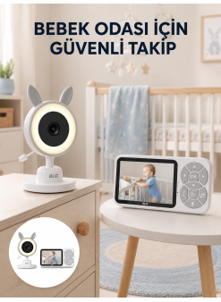 Karşılıklı Sesli Bebek Kamerası 4x Zoom Sıcaklık Sensörlü Yeni Nesil