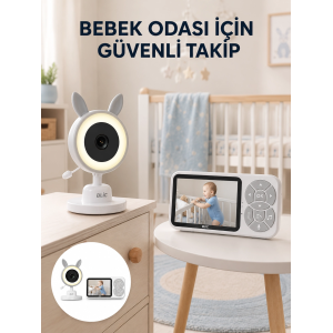 Karşılıklı Sesli Bebek Kamerası 4x Zoom Sıcaklık Sensörlü Yeni Nesil