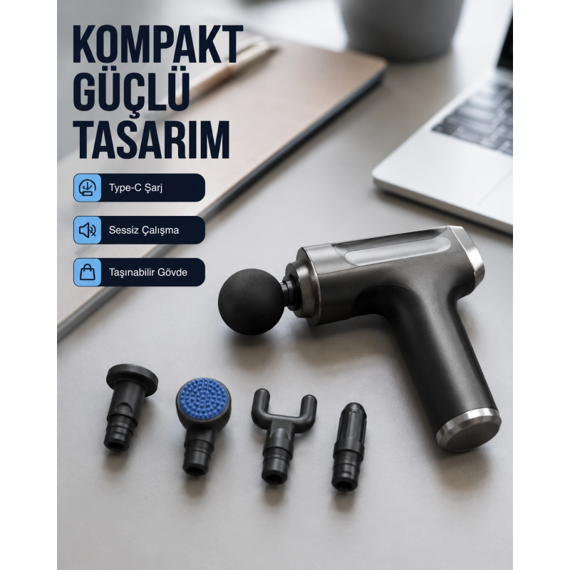 Kas Yorgunluğu Giderici Vücut Masaj Tabancası Yeni Nesil Kas Yorgunluğu Giderici Vücut Masaj Tabancası Yeni Nesil