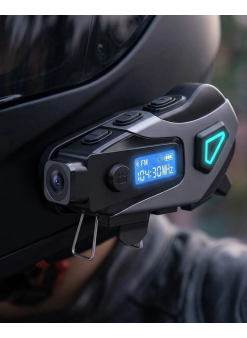 Kask İçi Bluetooth Kulaklık Kamera Ve Fener Özellikli Su Geçirmez Dayanıklı Tasarım